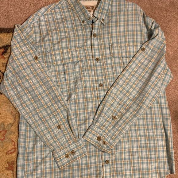 L light teal plaid duluth trading mens shirt - Picture 2 of 10